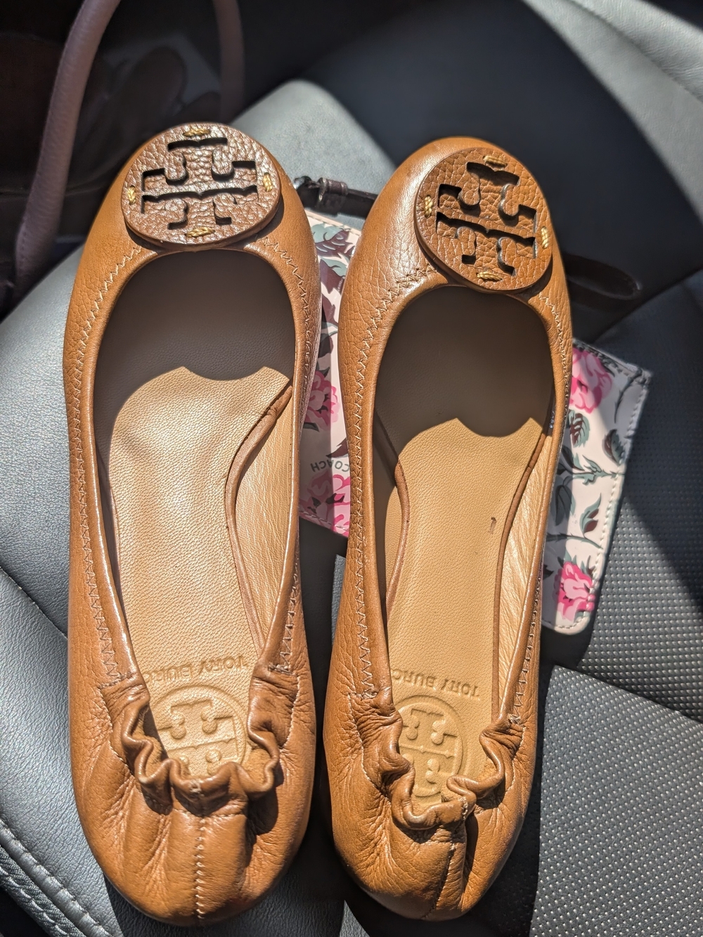 Tory Burch Women's Tan Leather Reva Ballet Flats
